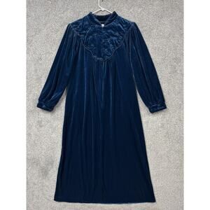 Jasmine Rose Robe L Velour Embroidered Floral Pockets Whimsigoth Dark Romantic